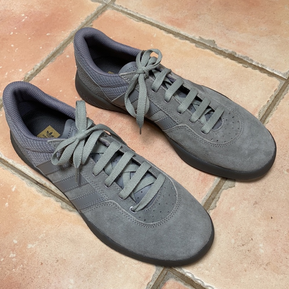 NWOT Adidas grey suede sneakers